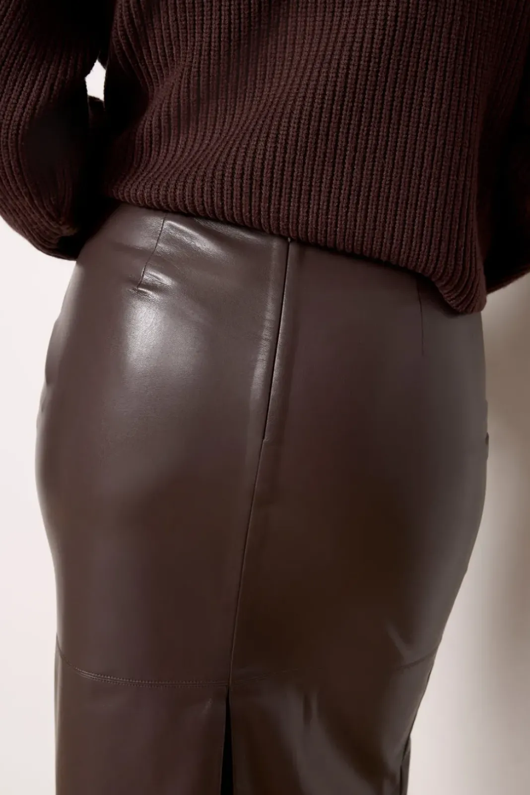 Skirts<GOOD AMERICAN Better Than Leather Midi Skirt Bark