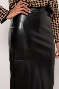 Skirts<GOOD AMERICAN Better Than Leather Midi Skirt Black