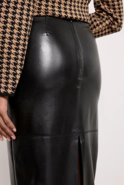 Skirts<GOOD AMERICAN Better Than Leather Midi Skirt Black