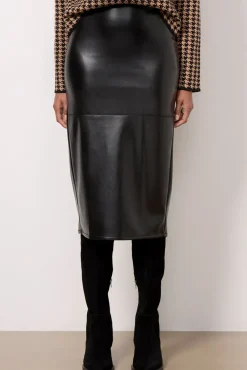 Skirts<GOOD AMERICAN Better Than Leather Midi Skirt Black
