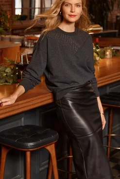 Skirts<GOOD AMERICAN Better Than Leather Midi Skirt Black
