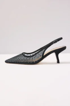 Shoes<SAM EDELMAN Bianka Mesh Sling Back Heel Black