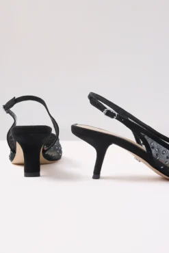 Shoes<SAM EDELMAN Bianka Mesh Sling Back Heel Black