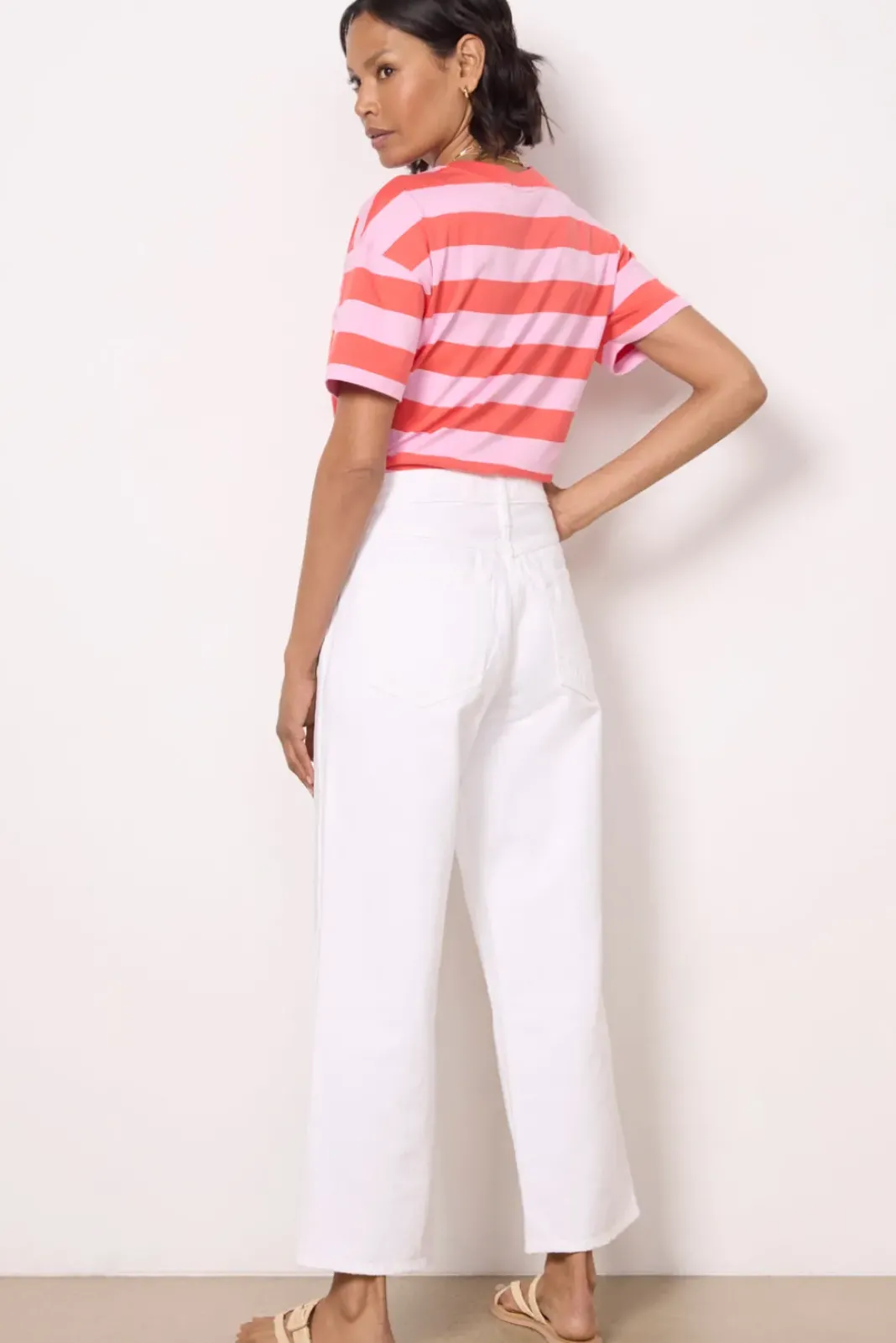 Jeans<AMO Billie Crop Alabaster