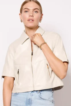 Blazers & Jackets<EVEREVE Billie Half Sleeve Moto Dove