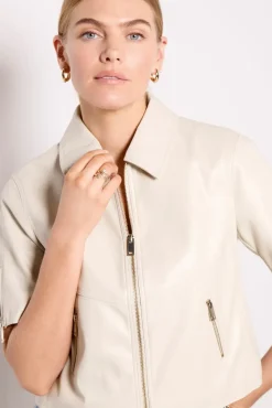 Blazers & Jackets<EVEREVE Billie Half Sleeve Moto Dove