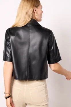 Blazers & Jackets<EVEREVE Billie Half Sleeve Moto Black