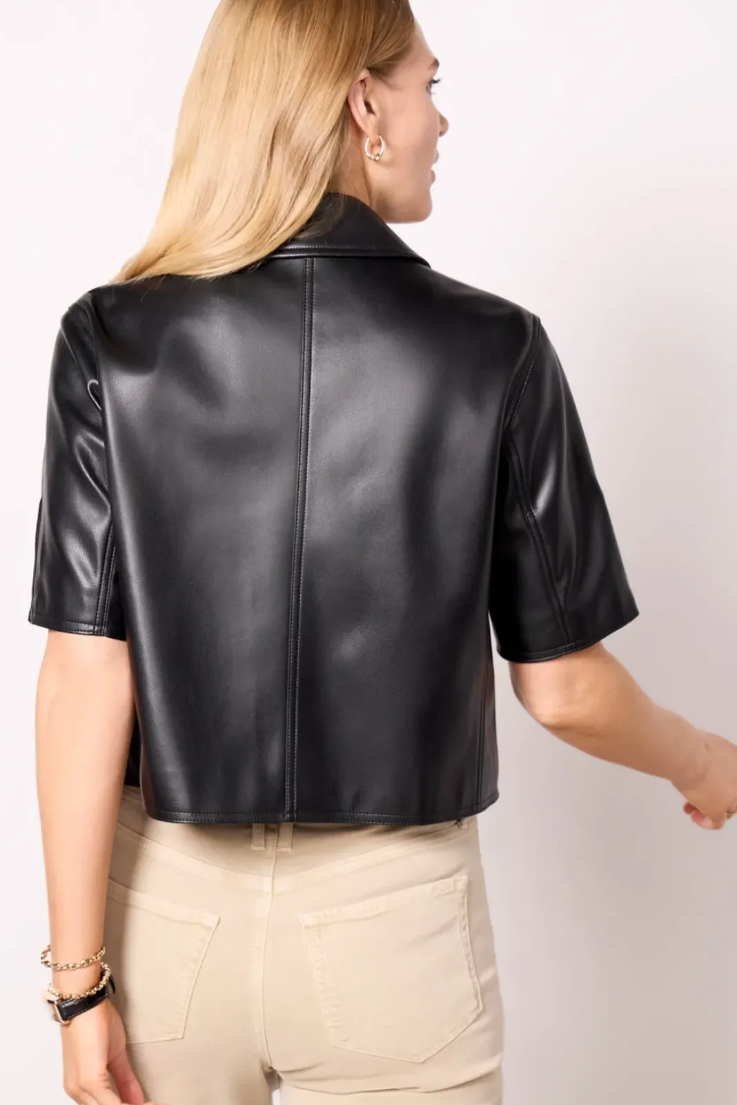 Blazers & Jackets<EVEREVE Billie Half Sleeve Moto Black