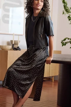 Blazers & Jackets<EVEREVE Billie Half Sleeve Moto Black