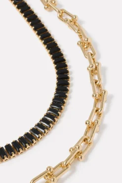 Jewelry<EVEREVE Biltmore Layered Necklace Gold/Black