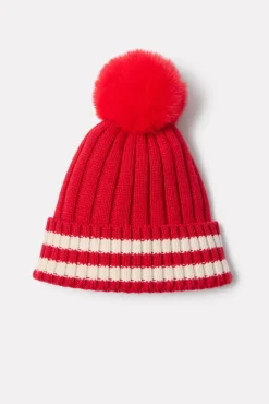 Hats<EVEREVE Blaine Varsity Pom Beanie Red