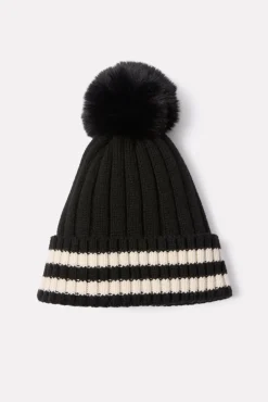 Hats<EVEREVE Blaine Varsity Pom Beanie Black