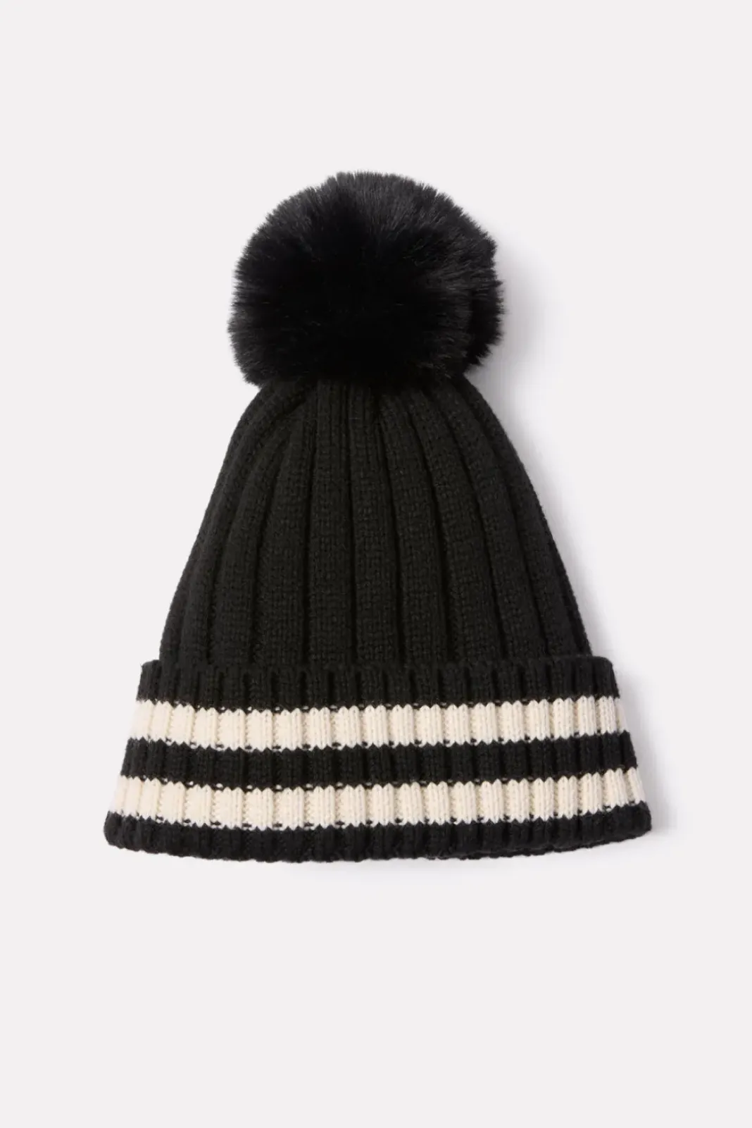 Hats<EVEREVE Blaine Varsity Pom Beanie Black