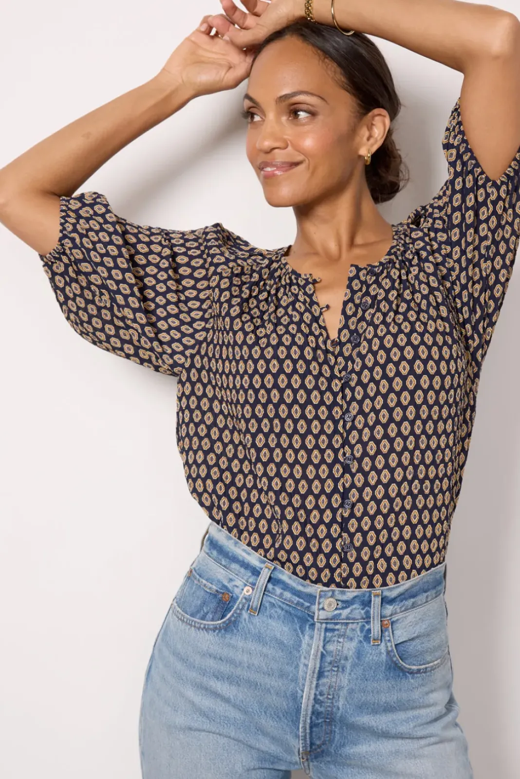 Tops & Tees<SANCTUARY Blouson Soft Blouse Windchime