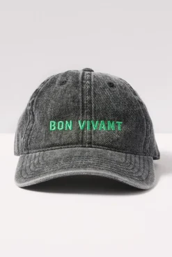 Hats<CLARE V. Bon Vivant Baseball Hat Fadedblack/Mint