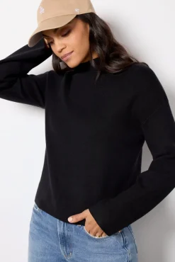 Sweaters<EVEREVE Bonnie Mock Neck Pullover Black