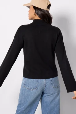 Sweaters<EVEREVE Bonnie Mock Neck Pullover Black