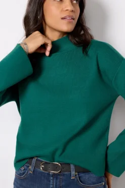 Sweaters<EVEREVE Bonnie Mock Neck Pullover Evergreen