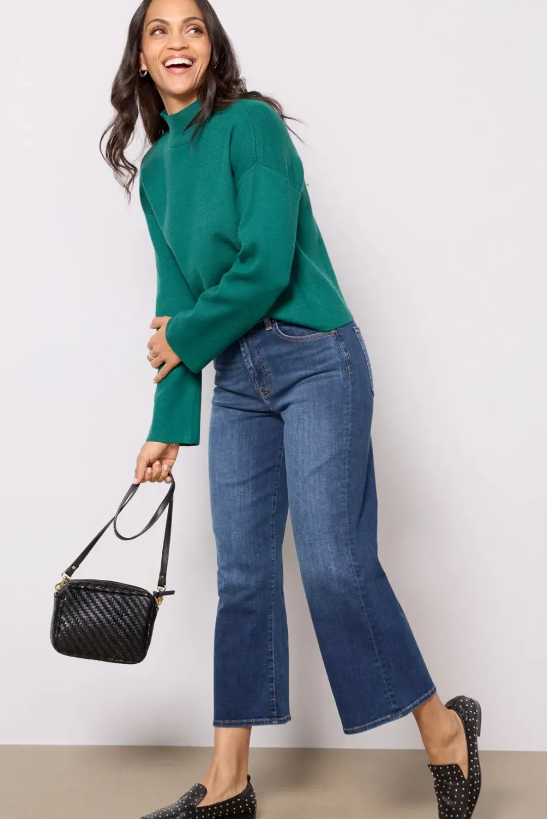 Sweaters<EVEREVE Bonnie Mock Neck Pullover Evergreen