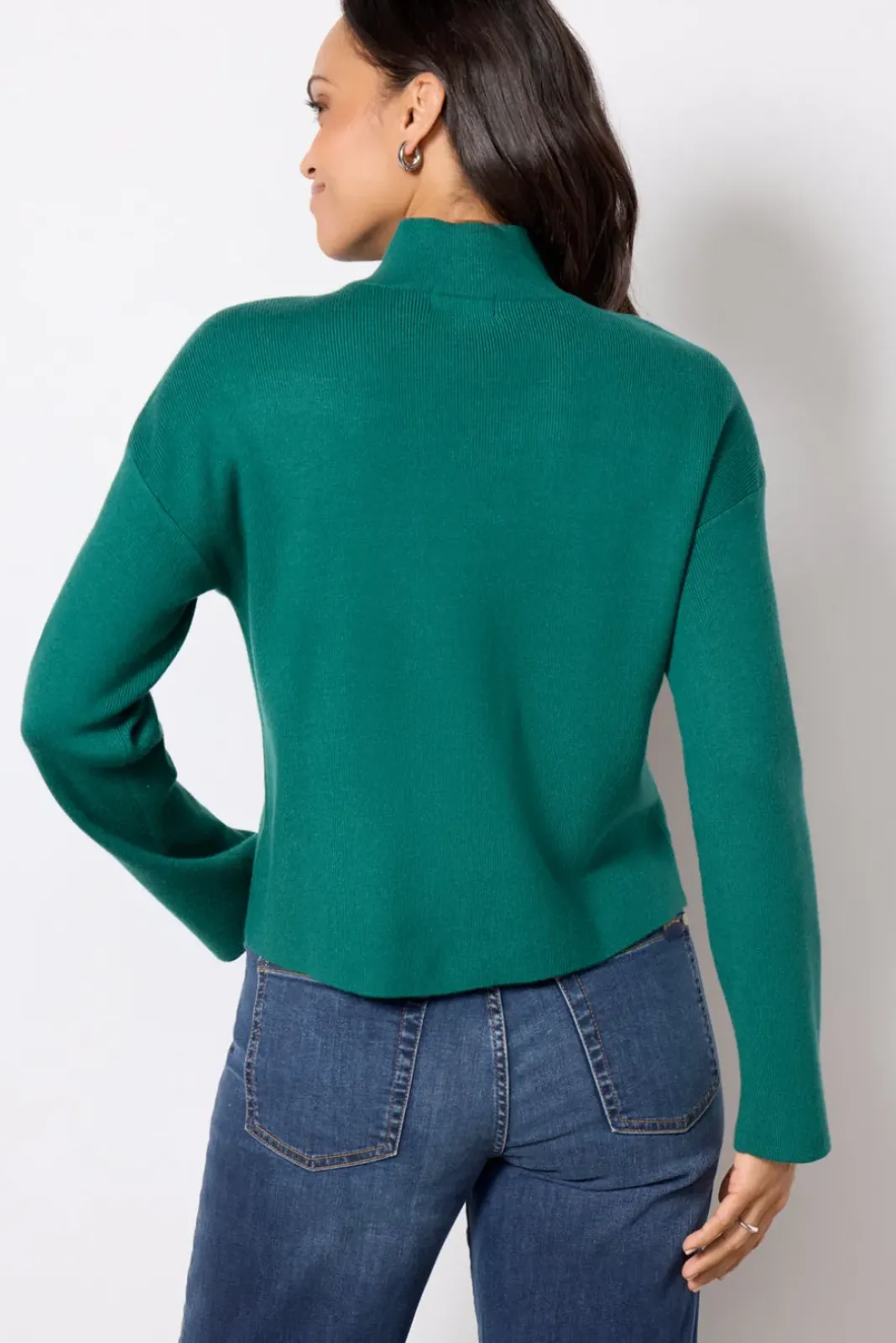 Sweaters<EVEREVE Bonnie Mock Neck Pullover Evergreen