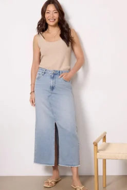 Skirts<KUT FROM THE KLOTH Brea Long Skirt Mediumwash