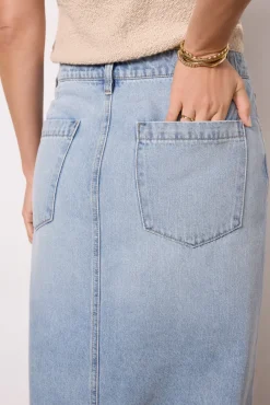 Skirts<KUT FROM THE KLOTH Brea Long Skirt Mediumwash