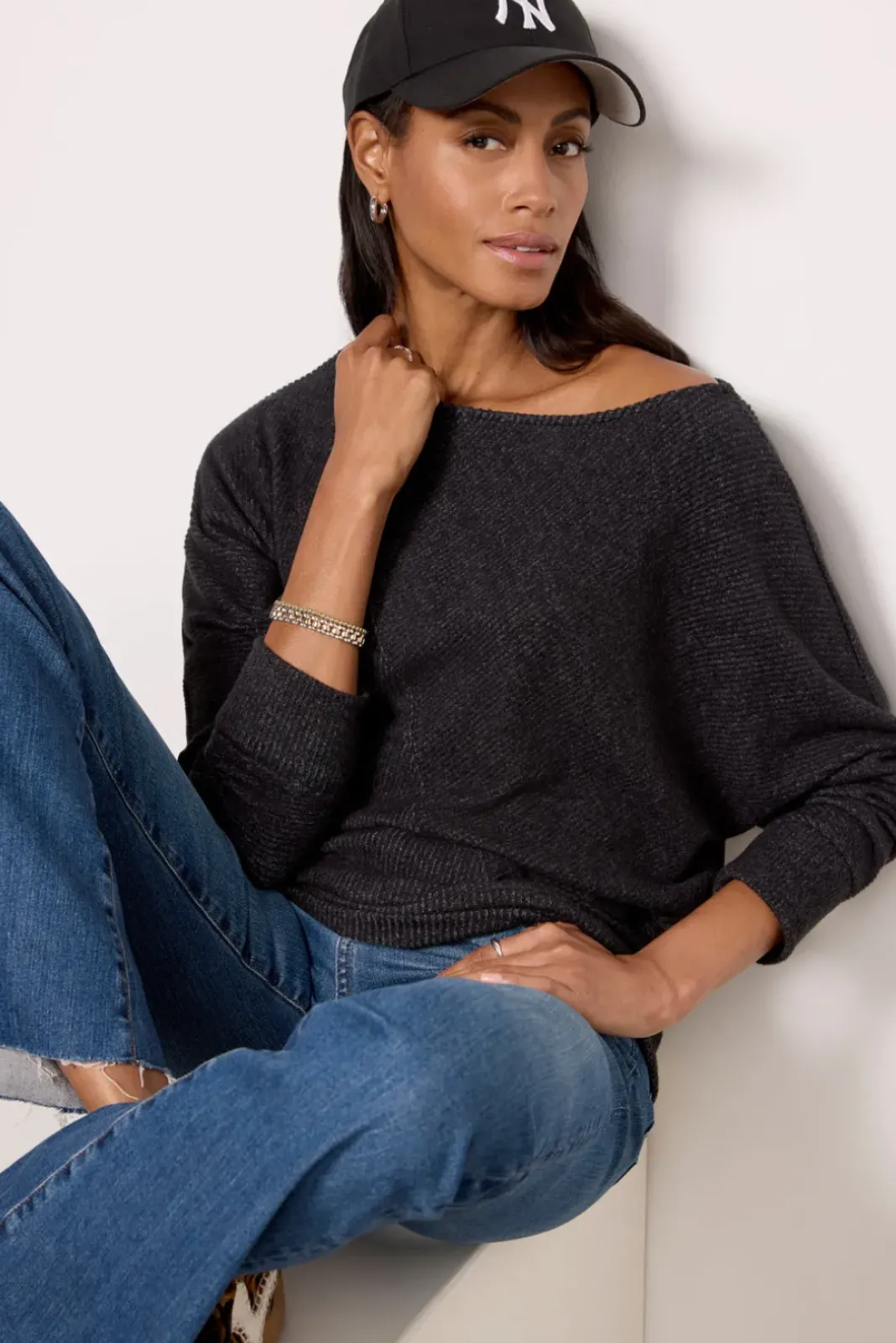 Tops & Tees<EVEREVE Brielle Off Shoulder Top Darkgreyheather