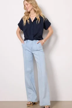 Jeans<PAIGE Brooklyn Wide Leg 31` Makena