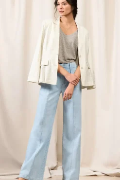 Jeans<PAIGE Brooklyn Wide Leg 31` Makena