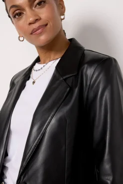 Blazers & Jackets<EVEREVE Brooks Faux Leather Blazer Black