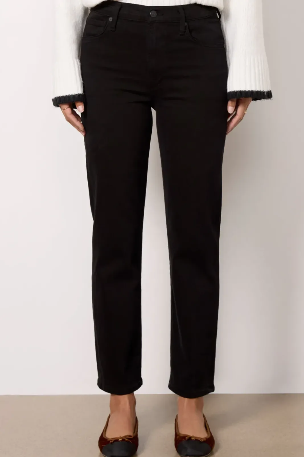 Jeans<CITIZENS OF HUMANITY Caia High Rise Straight Plushblack
