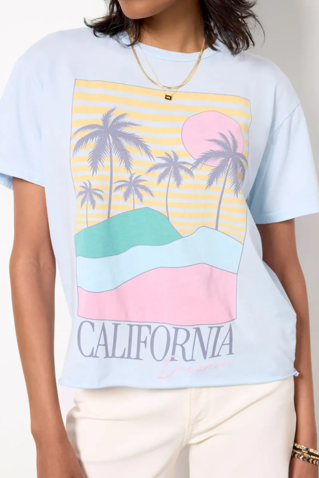 Tops & Tees<RETRO BRAND BLACK LABEL California Palm Tee Vintagecarolinablue