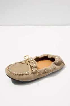 Shoes<ALOHAS Calla Suede Studs Loafers Beige