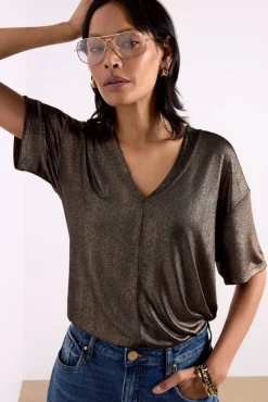 Tops & Tees<EVEREVE Callen Foil Tee Bronze