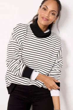 Tops & Tees<EVEREVE Camryn Stripe Top White/Black