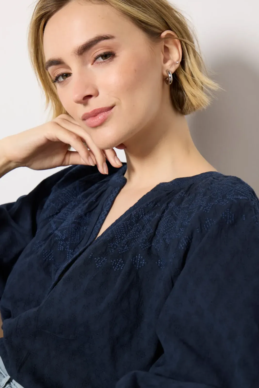 Tops & Tees<VELVET Carina Blouse Navy