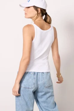 Tops & Tees<MICHAEL STARS Cassie Binded Tank White