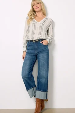 Tops & Tees<RAILS Caterina Luxe Linen Blouse Basquestripe