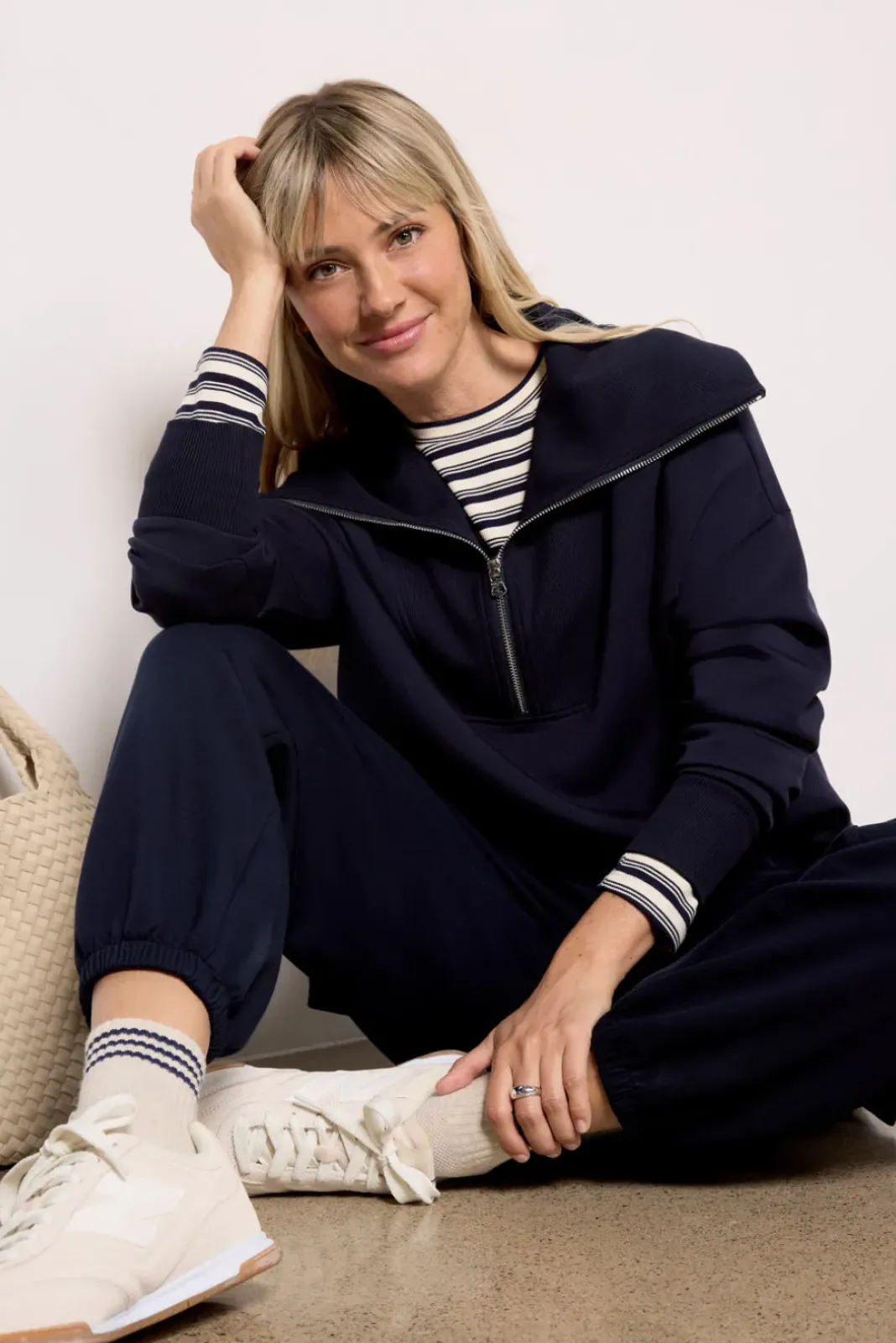 Matching Sets|Sweatshirts<VARLEY Catherine Half Zip Sweat Navy