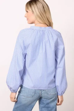Tops & Tees<EVEREVE Cella Stripe Long Sleeve Top Blue