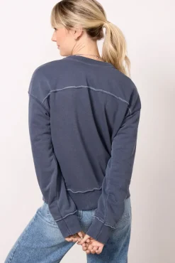 Sweatshirts<EVEREVE Charlize Crew Neck Sweatshirt Navy