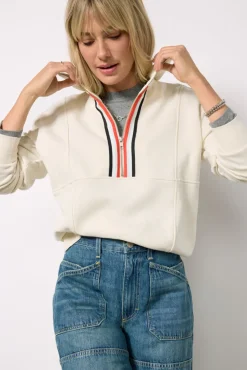 Sweatshirts<EVEREVE Chelsea Half Zip Sweatshirt White/Multi