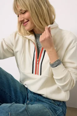 Sweatshirts<EVEREVE Chelsea Half Zip Sweatshirt White/Multi