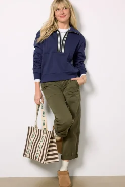 Sweatshirts<EVEREVE Chelsea Half Zip Sweatshirt Navy/White