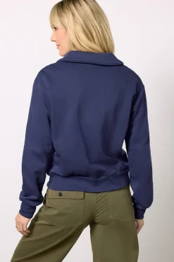Sweatshirts<EVEREVE Chelsea Half Zip Sweatshirt Navy/White