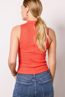 Tops & Tees<MICHAEL STARS Chiara Drape Neck Top Poppyred
