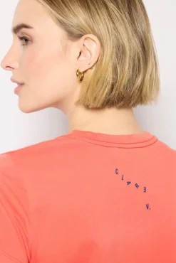 Tops & Tees<CLARE V. Ciao Classic Tee Poppy/Navy