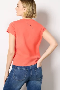 Tops & Tees<CLARE V. Ciao Classic Tee Poppy/Navy