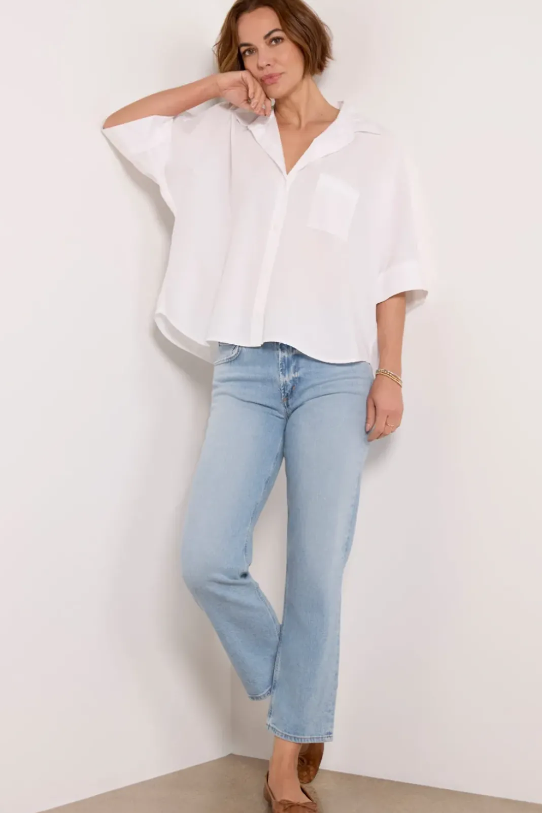 Tops & Tees<CITIZENS OF HUMANITY Claire Origami Shirt Opticwhite