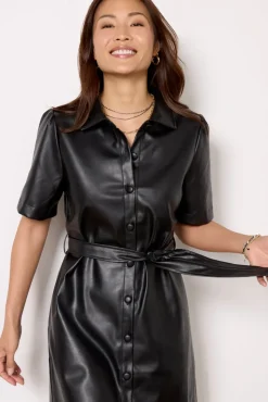 Dresses<EVEREVE Clara Short Vegan Dress Black